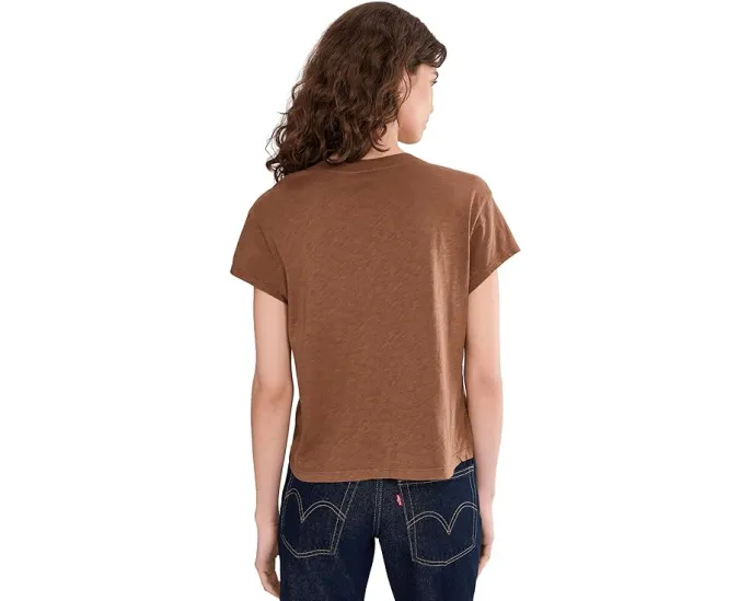 Кроп-футболка Michael Stars Grayson Cropped Crew Neck из хлопка Supima с прямым подолом