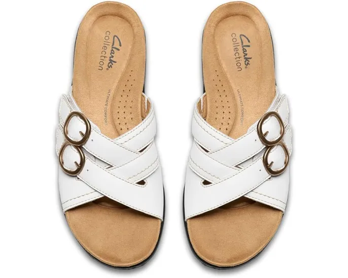 Сандалии Laurieann Opal Clarks из кожи с регулируемыми пряжками и мягкой амортизацией