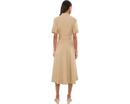 Платье-рубашка Lauren Ralph Lauren с поясом из эластичной хлопковой смеси