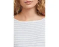 Футболка Lilla P Striped 3/4 Sleeve Boatneck с полосатым узором