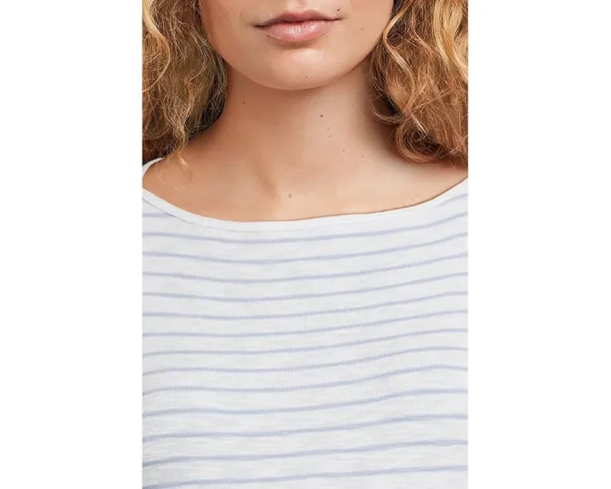 Футболка Lilla P Striped 3/4 Sleeve Boatneck с полосатым узором