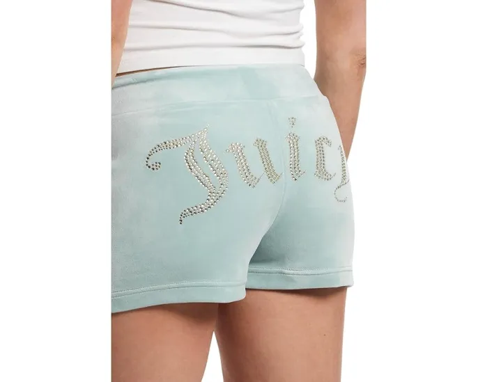 Juicy Couture Короткие шорты из плюша с декором на спине