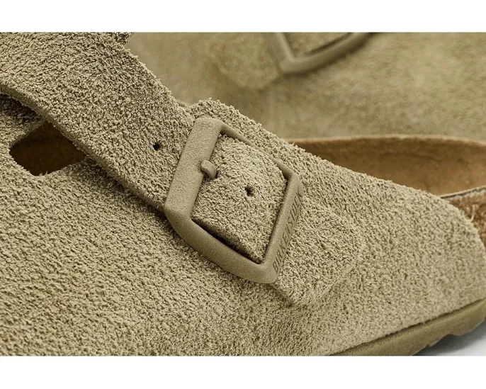 Клоги Birkenstock Boston из замши с анатомической стелькой и регулируемой пряжкой