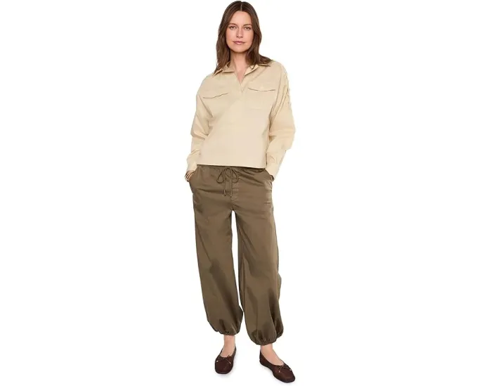 Укороченная рубашка Lauren Ralph Lauren с завязками и шнуровкой из смеси хлопка