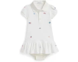Комплект для девочки Polo Ralph Lauren Kids платье поло и шортики с вышивкой