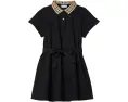 Платье Burberry Kids Astrid Check Collar с клетчатым воротником и поясом