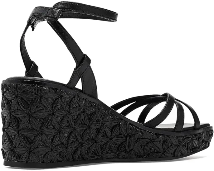 Босоножки Bernardo Cairo на платформе с плетением из рафии