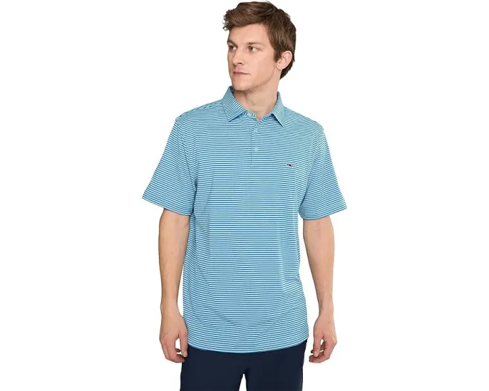 Polo Bradley Stripe Sankaty от Vineyard Vines с защитой UPF 50+