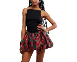 Платье Free People Tinsel Kiss Plaid Mini с клеткой и квадратным вырезом