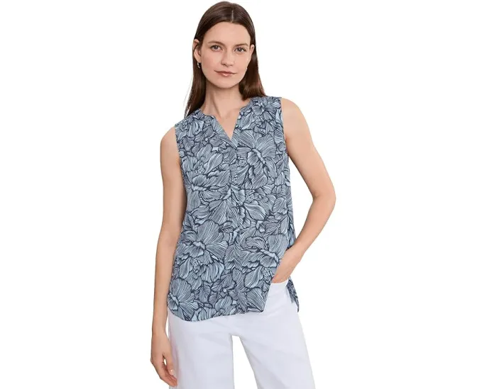 Блузка NYDJ Sleeveless Pintuck с цветочным принтом