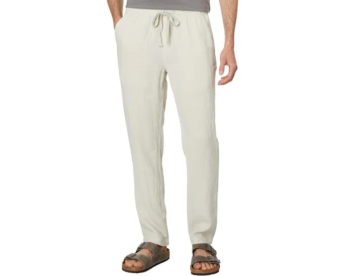 Брюки Faherty Linen Drawstring из мягкого льна с манжетами и карманами
