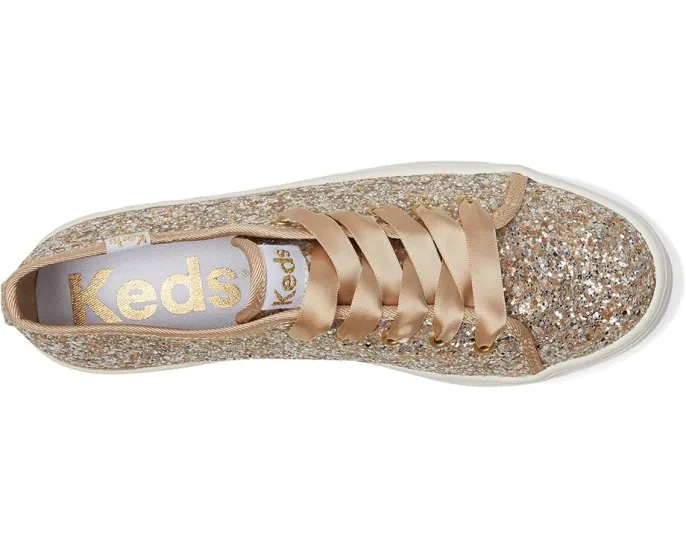 Детские кроссовки Keds Triple UP Glitter Celebrations с блестками и стопкой