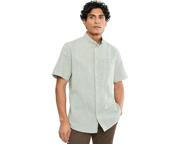 Barbour рубашка Fleming Linen Blend с коротким рукавом и клеткой