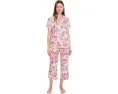 Short Sleeve Notch Top & Capri Pajama Set