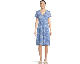 Трикотажное платье L.L.Bean Summer Knit в горошек с V-образным вырезом