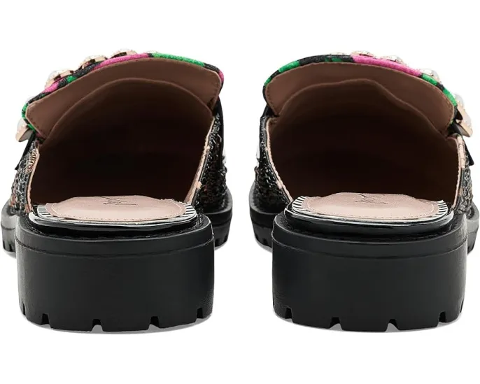 Бартоны Mules Blue by Betsey Johnson с пайетками и жемчужной пряжкой
