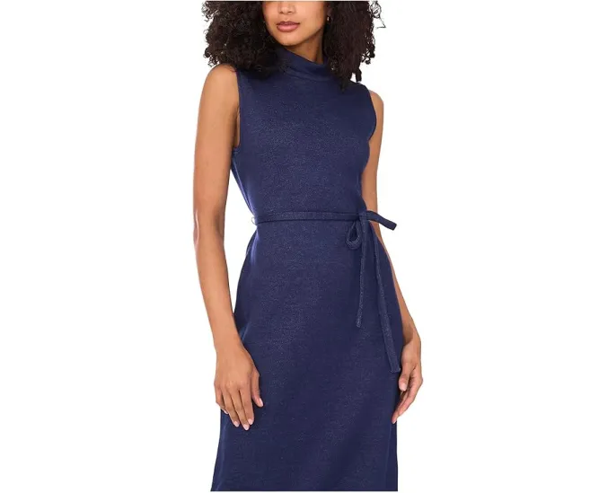 Платье Vince Camuto без рукавов с высоким воротником и тонким поясом