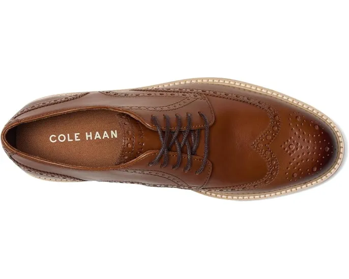 Туфли Cole Haan Morse Grand Wingtip Oxfords из кожи с декоративными перфорациями
