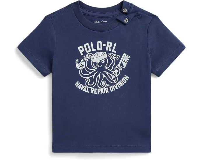 Детская футболка Polo Ralph Lauren с принтом осьминога из хлопкового джерси