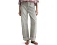 Джинсы Mercer High-Rise Cuffed Barrel AG Jeans в Sensory с манжетами