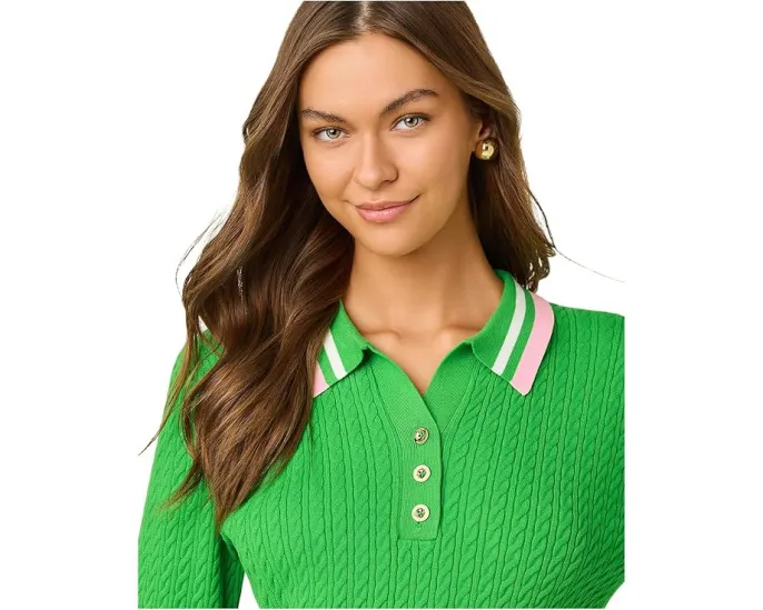 Свитер Suzette с косой и полосатыми отделками Lilly Pulitzer