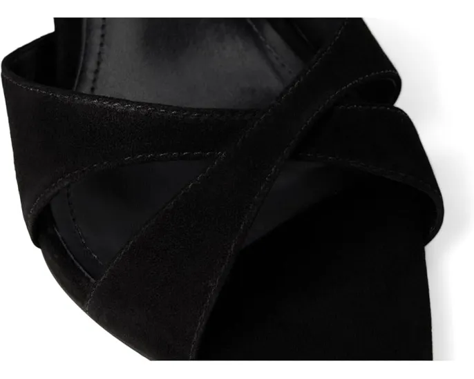 Туфли-мюли Schutz Hilda Leaf из замши на шпильке с перекрещивающимися ремешками