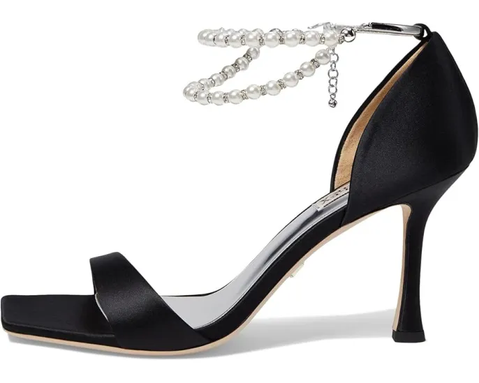 Сандалии Badgley Mischka Loretta с квадратным носком и бисерными бретелями на щиколотке