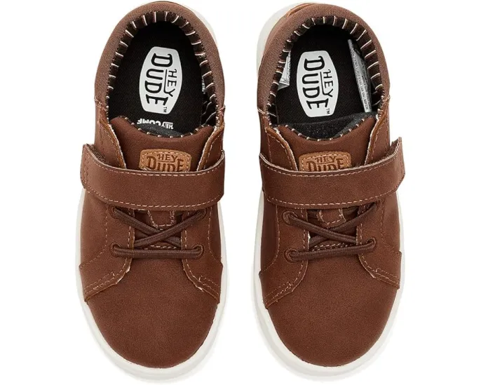 Hey Dude Kids Paul Pro Classic кожаные ботинки с липучкой и эластичной шнуровкой