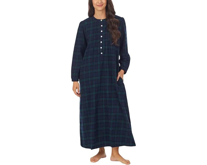 Ночная сорочка Lanz of Salzburg 127 см с защипами и планкой на пуговицах