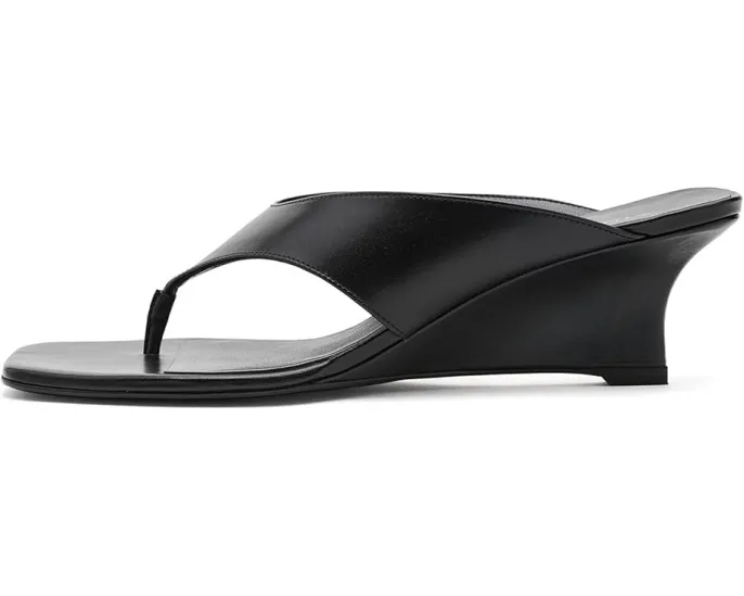 Босоножки Vinnie Wedge Thong 50 на танкетке с открытым квадратным носком из натуральной кожи