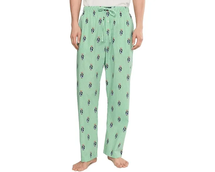 Пижамные брюки Polo Ralph Lauren с принтом в виде медведя и свободным кроем