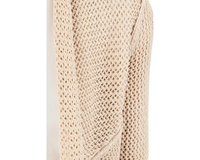 Кардиган NIC+ZOE Petite Mesh Cocoon с открытой вязкой Макадамия