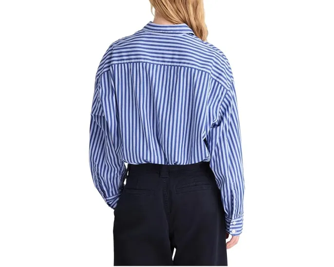 Рубашка на пуговицах Madewell с кулиской из поплина French Blue