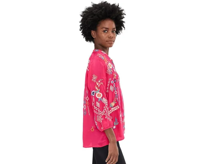 Блуза Bria из купра с вышивкой и рукавами три четверти Karyn Seo