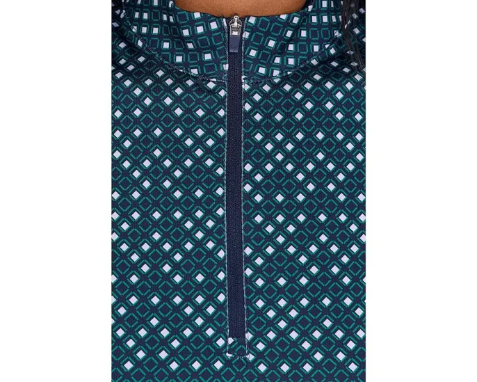 Топ Callaway Framing Geo с короткими рукавами и молнией на четверть