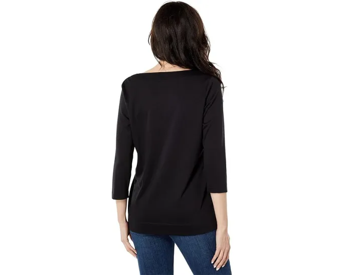 Туника L.L.Bean Pima с разрезным вырезом и рукавом 3/4