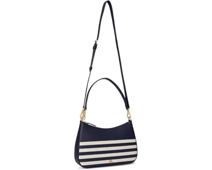 Сумка Danni среднего размера из полосатой кожи от Lauren Ralph Lauren