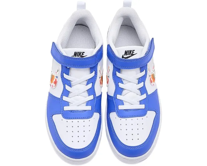 Кроссовки Nike Kids Court Borough Low FL с кожаным верхом и липучкой