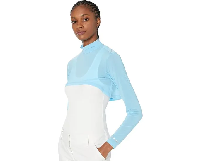 Кроп-топ Jamie Sadock с длинным рукавом и воротником стойкой SPF 35