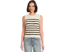 Кроп-свитер Lilla P без рукавов с косой вязкой и резинкой по краям