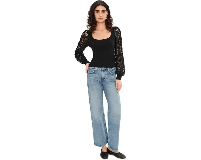 Топ Maya от Paige с круглым вырезом и вышивкой из органического хлопка