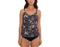 Танкини Nike Expressive Brushstrokes V-neck с устойчивой к хлору тканью и средней поддержкой