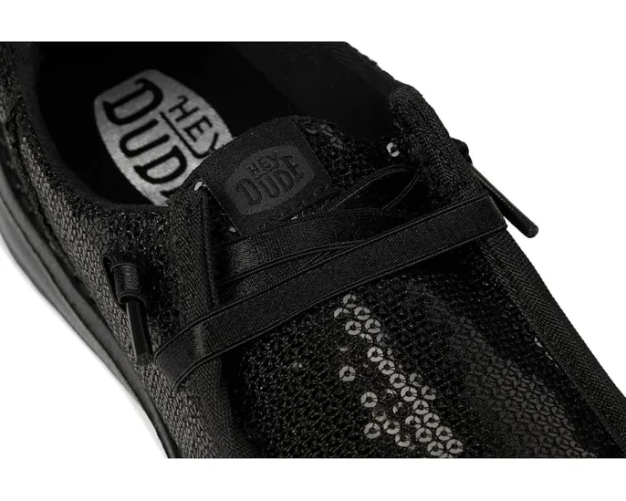 Детские слипоны Hey Dude Kids Wendy Funk Mono Sequin с пайетками и эластичными шнурками