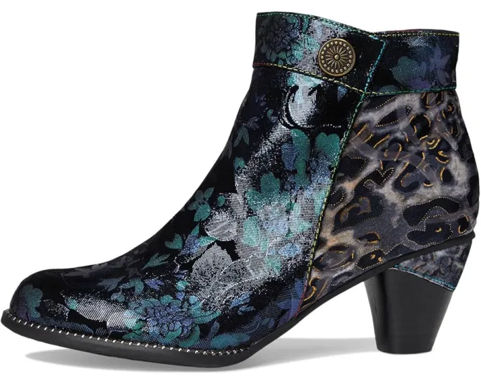 Ботильоны Dessalynn из замши и бархата с цветочным принтом