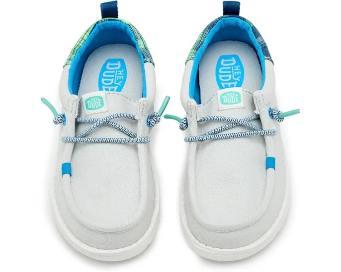 Детские слипоны Hey Dude Kids Wally Funk Prep Plaid с клетчатым верхом и мягкой стелькой