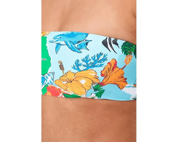 Топ бандо Seafolly Viva Vacation с принтом и съемными чашками