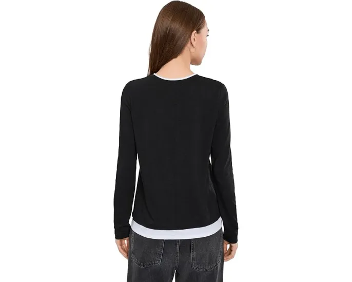 Длинная футболка Lilla P Paneled Hem с контрастными вставками и свободным кроем