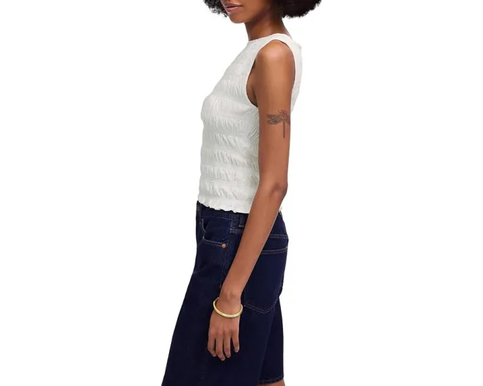 Топ Smocked Boatneck Tank от Madewell со сборками