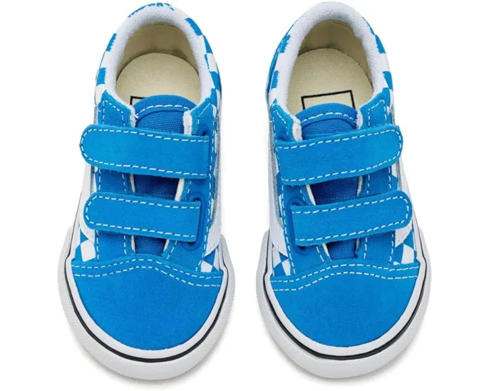 Vans Kids Old Skool V детские кеды с боковой полосой и липучками