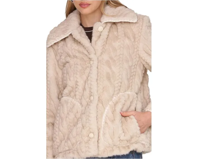 Avec Les Filles куртка High Pile Fleece из искусственного меха бежевого цвета
